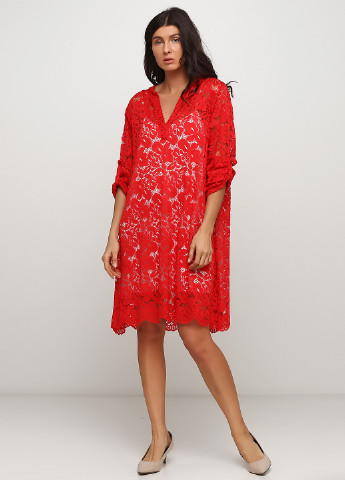 Червона кежуал сукня кльош Made in Italy однотонна