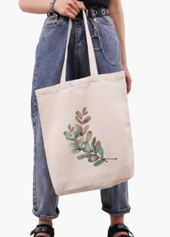 Еко сумка шоппер біла Экология (Ecology) (9227-1332-WTD) Еко сумка шоппер біла 41*39*8 см MobiPrint (215865404)