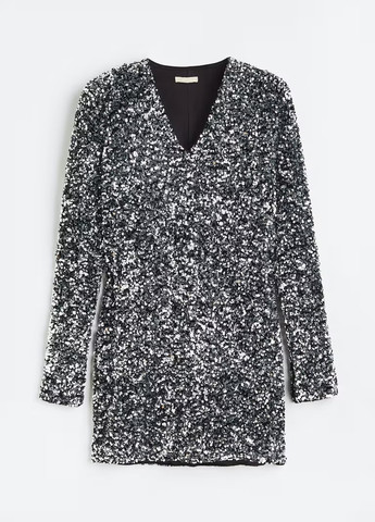 Серебристое коктейльное платье H&M однотонное