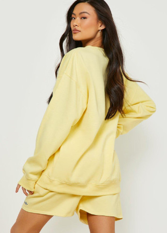 Жовтий світшот Boohoo напис без декору (254030349)