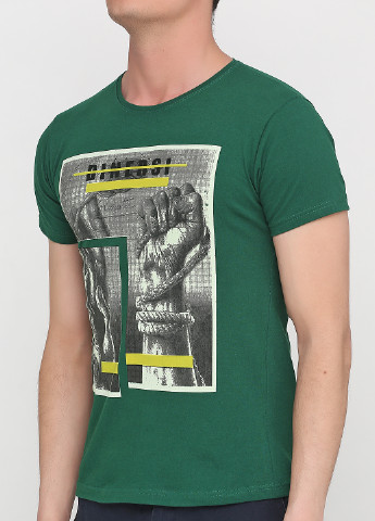 Темно-зеленая футболка с коротким рукавом Dinersi