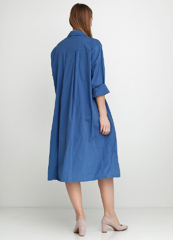 Синее кэжуал платье G1 moda однотонное
