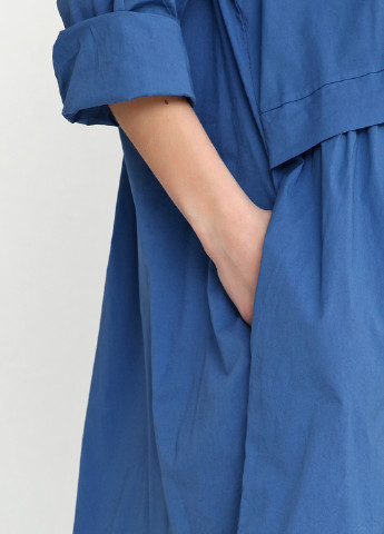 Синее кэжуал платье G1 moda однотонное
