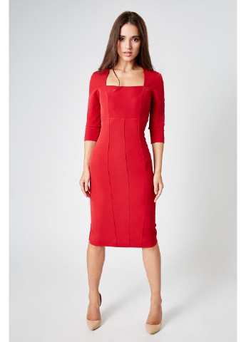 Темно-червона ділова сукня - футляр джилл футляр BYURSE однотонна