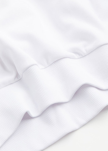 Свитшот H&M - Прямой крой надпись белый кэжуал хлопок, трикотаж - (257623638)