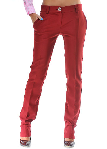 Бордовые кэжуал летние прямые брюки Azuri
