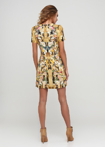 Комбінована коктейльна сукня футляр Alexander McQueen з квітковим принтом