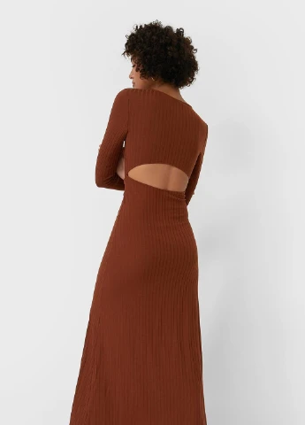 Коричневое платье демисезон Stradivarius