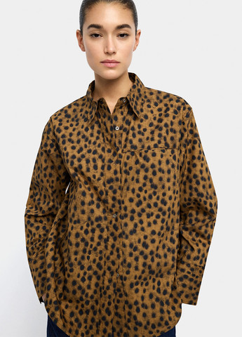 Коричневая кэжуал рубашка леопардовый Parfois