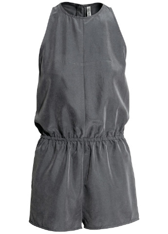 Комбинезон H&M комбинезон-шорты однотонный серый кэжуал