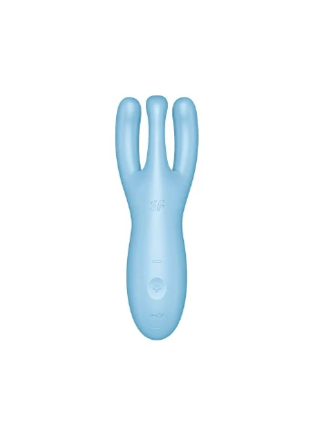 Кліторальний смарт вібратор Threesome 4 Blue з трьома пальчиками Satisfyer (254734179)
