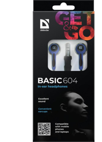 Навушники Basic 604 Black-Blue (63608) Defender (207366759)