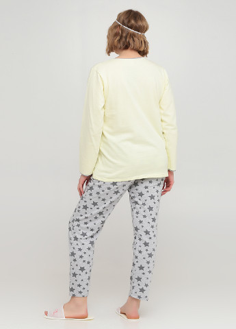 Комбинированная всесезон пижама (лонгслив, брюки, маска, тапочки) лонгслив + брюки Lucci