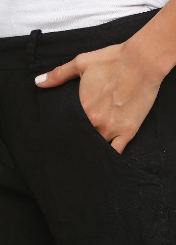Черные кэжуал демисезонные прямые брюки Made in Italy