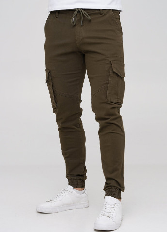 Темно-зеленые кэжуал демисезонные джоггеры брюки Trend Collection