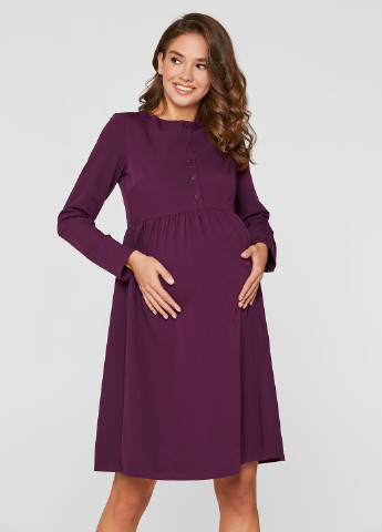 Бордовое кэжуал платье для беременных и кормящих оверсайз Lullababe
