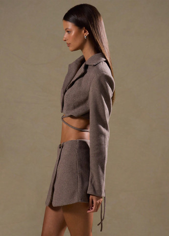 Коричневый женский жакет SHEIN в клеточку - демисезонный