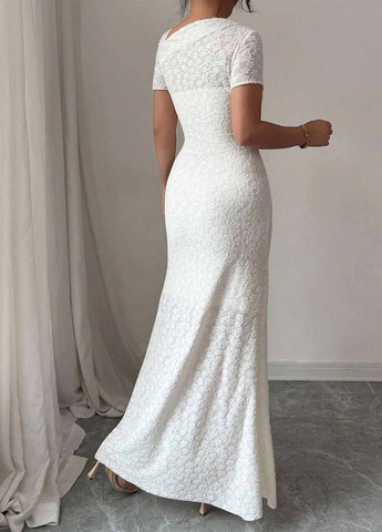 Белое вечернее платье годе SHEIN однотонное