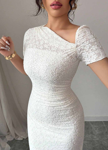 Белое вечернее платье годе SHEIN однотонное