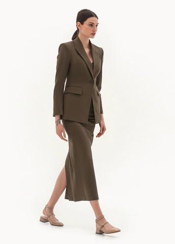 Хаки женский жакет BGL однотонный - демисезонный