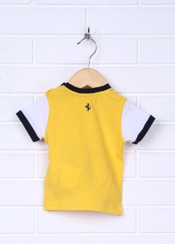 Желтая летняя футболка с коротким рукавом Ferrari