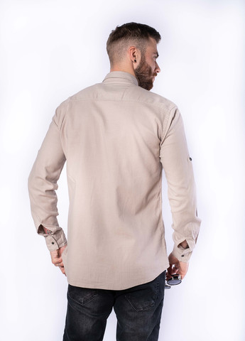 Бежевая кэжуал рубашка однотонная Time of Style