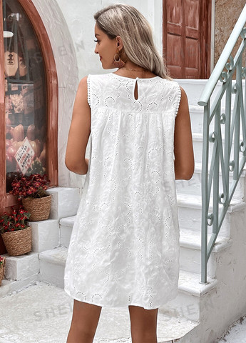 Білий кежуал сукня SHEIN однотонна