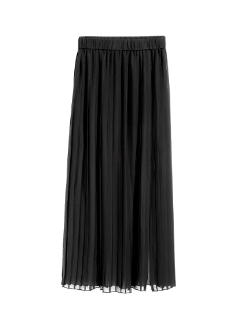 Черная кэжуал однотонная юбка H&M плиссе, клешированная