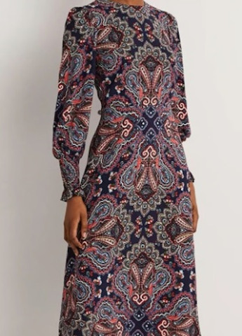 Комбинированное кэжуал платье а-силуэт Boden с орнаментом