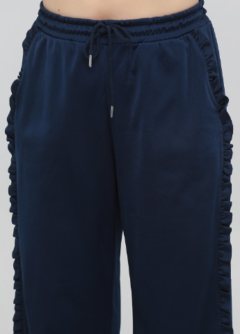 Темно-синие кэжуал демисезонные прямые брюки Monki