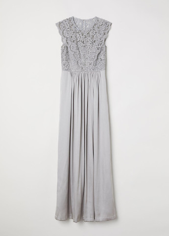 Светло-серое вечернее сукня в стиле ампир H&M однотонное