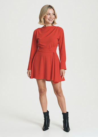 Яскраво-червона коктейльна, кежуал сукня кльош Reserved однотонна