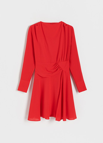 Яскраво-червона коктейльна, кежуал сукня кльош Reserved однотонна