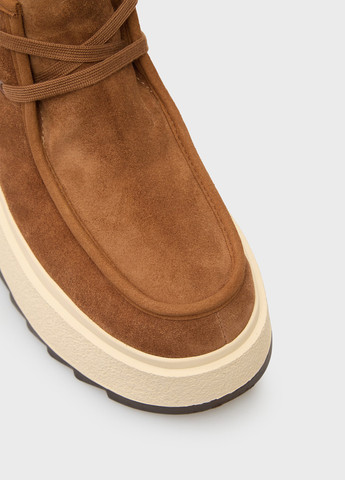 Зимние ботинки PRPY с белой подошвой из натуральной замши