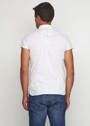 Белая кэжуал рубашка в полоску Olyo с коротким рукавом