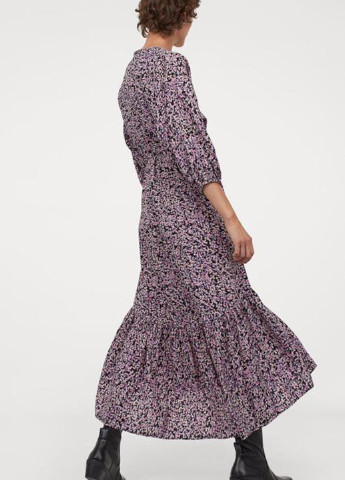 Бузкова кежуал сукня кльош H&M з квітковим принтом