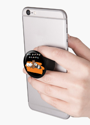 Попсокет (Popsockets) держатель для смартфона Вся правда о медведях (We Bare Bears) (8754-2890) Черный MobiPrint (229014737)