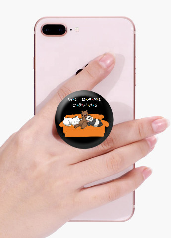 Попсокет (Popsockets) держатель для смартфона Вся правда о медведях (We Bare Bears) (8754-2890) Черный MobiPrint (229014737)