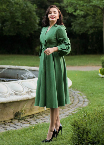 Зелена святковий, кежуал сукня кльош SHEIN однотонна
