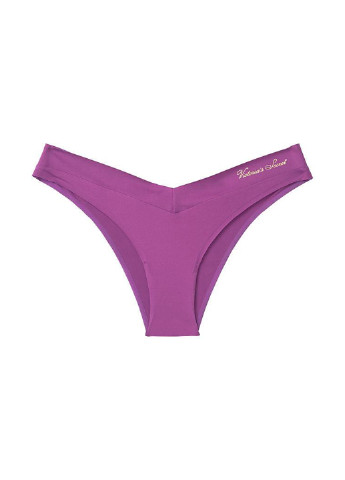 Трусы Victoria's Secret бразилиана однотонные фиолетовые повседневные полиамид
