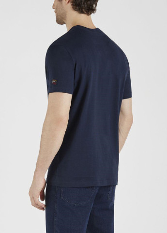 Темно-синя футболка чоловіча Paul & Shark Men's Dark Blue Embroidered T-shirt