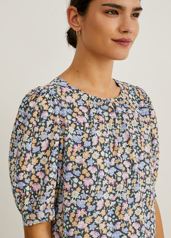 Голубое кэжуал платье C&A с цветочным принтом