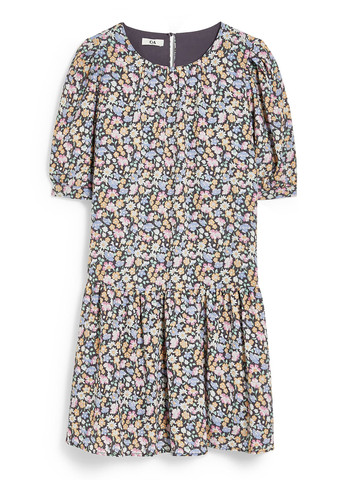 Голубое кэжуал платье C&A с цветочным принтом