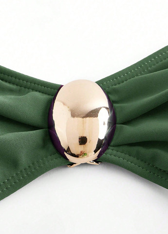 Зеленый летний комплект (лиф, трусики, юбка) раздельный, бандо SHEIN