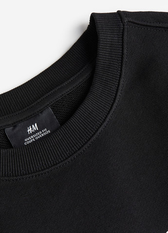 Чорний світшот H&M напис без декору (361285954)