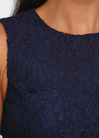 Синее коктейльное платье а-силуэт Etam однотонное