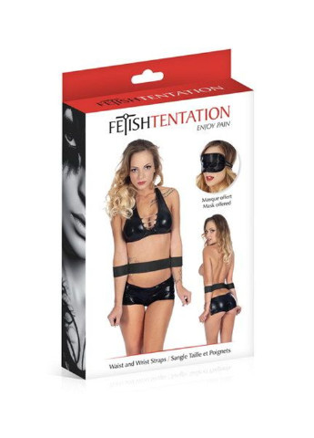 Фиксатор для талии и рук Waist and Wrist Straps с маской на глаза Fetish Tentation (255340401)