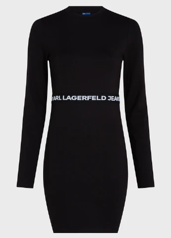 Черное кэжуал платье силуэтная Karl Lagerfeld Jeans с логотипом