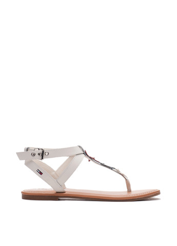 Женские кэжуал сандалии Tommy Hilfiger белого цвета на ремешке с аппликацией