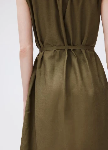 Оливкова (хакі) кежуал сукня сукня-сорочка H&M однотонна